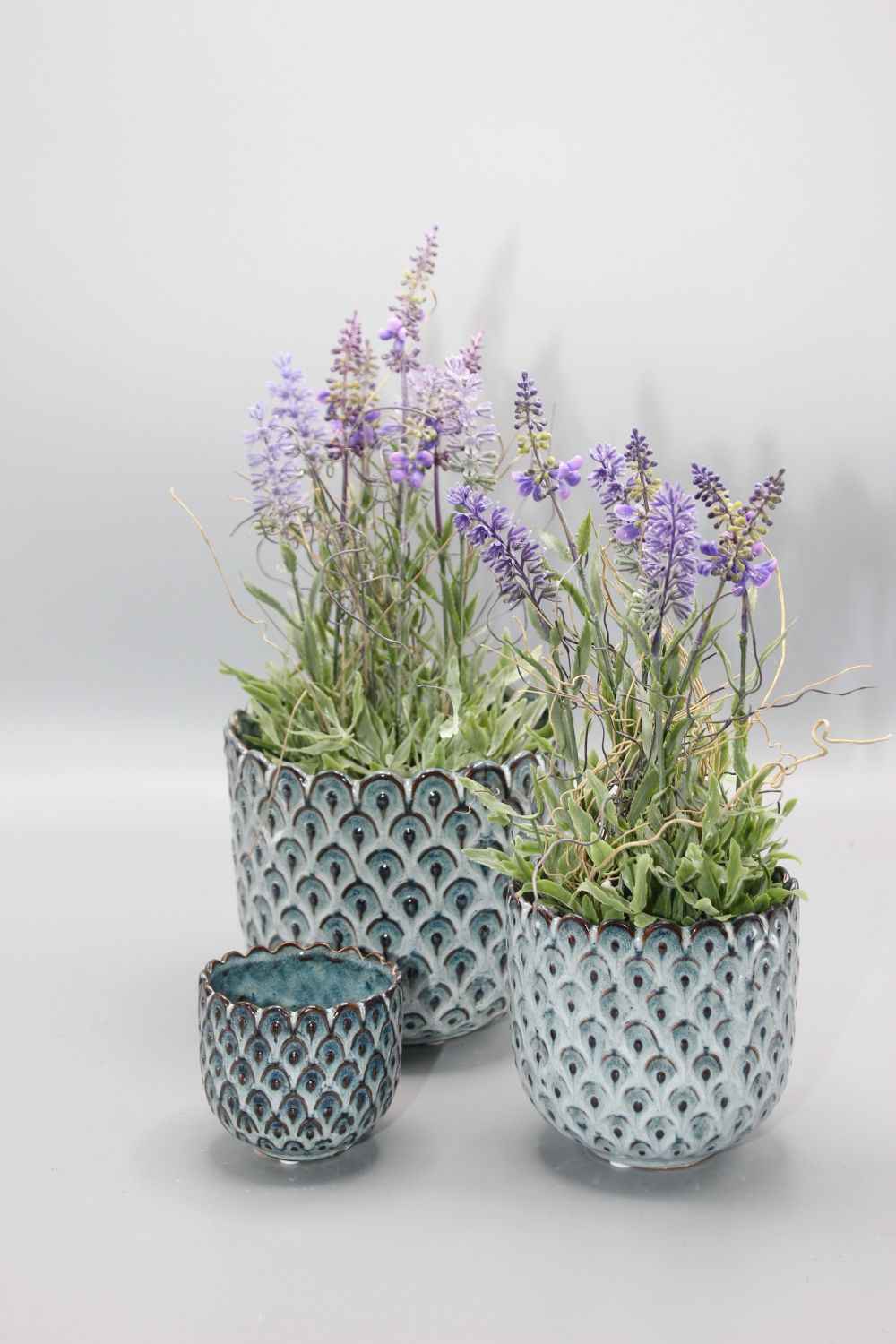 Blumentopf/Pflanztopf Keramik Blau, groß Keramik / Glas