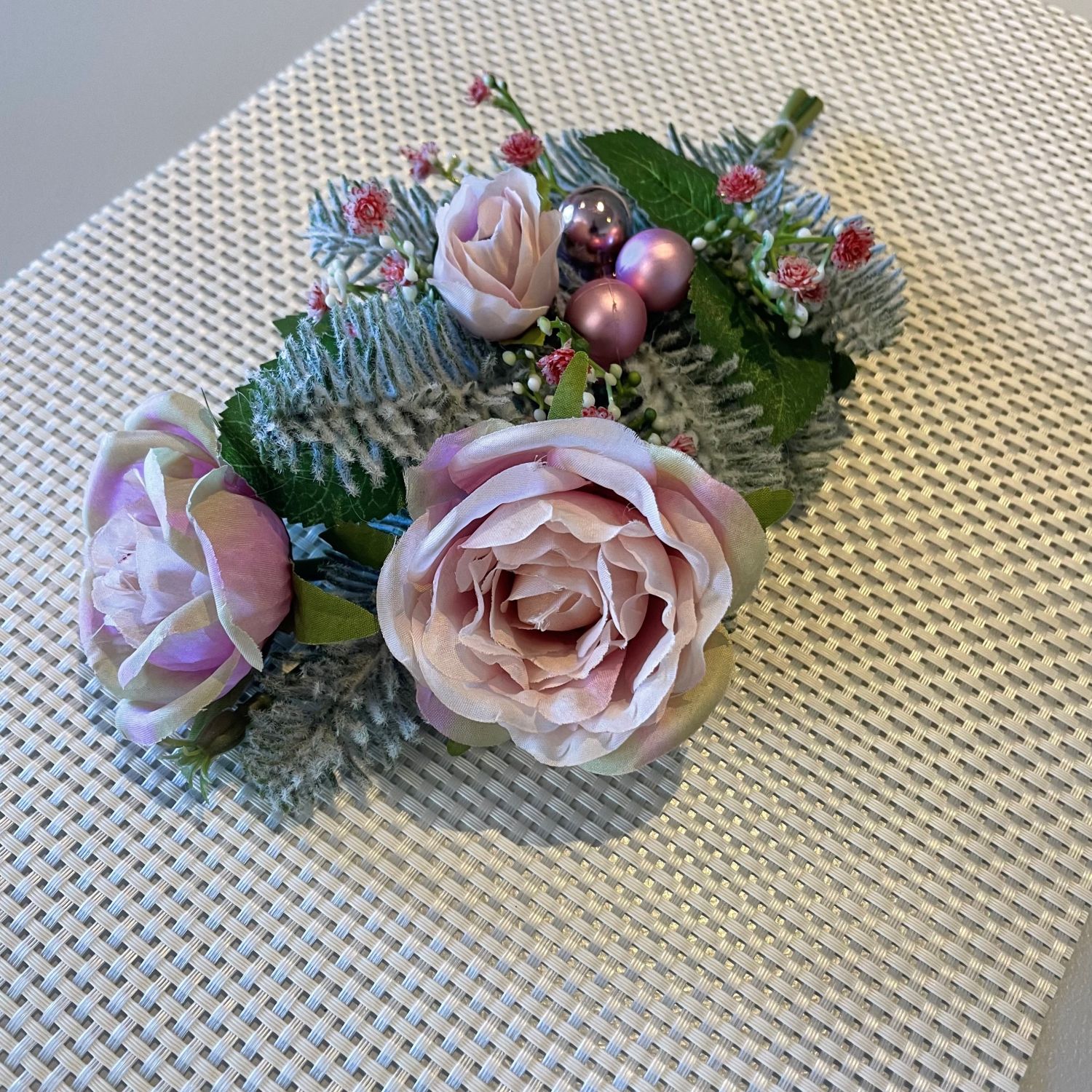 Tischaufleger Tanne/Rosen rosé ca. cm Weihnachten 27