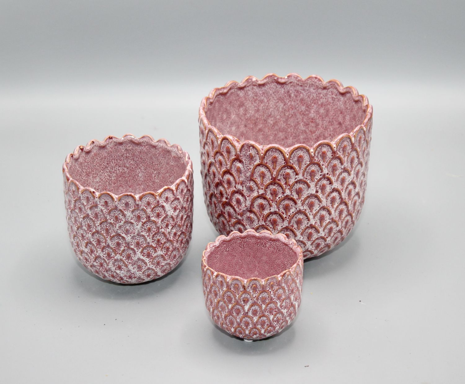 Blumentopf/ Blumenübertopf, Keramik Rosa, groß Keramik / Glas tewa
