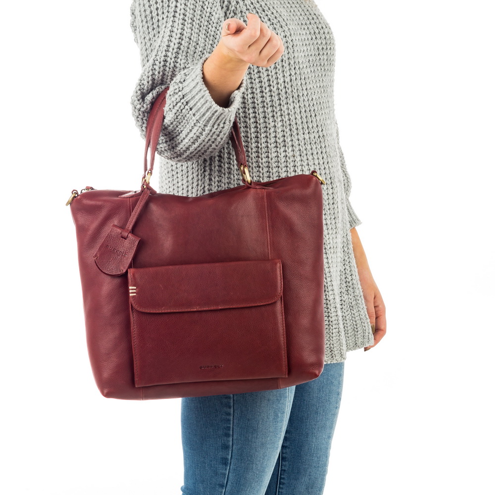 Burkely Hobo Shopper weinrot Echtleder Taschen - tewa-shop.de