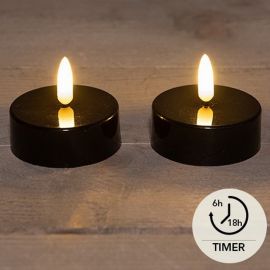 2er Set Jumbo Teelichte schwarz