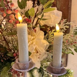 2er Set LED-Stabkerze hellgrün