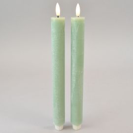 2er Set LED-Stabkerze hellgrün