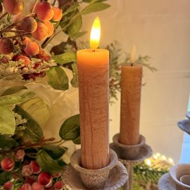 2er Set LED-Stabkerze kaffee