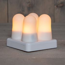 4er Set Miniflammen - wiederaufladbar mit FB und Ladestation