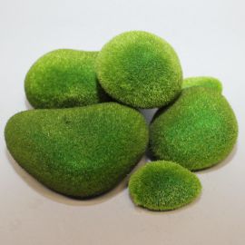 6er Set Moossteine grün