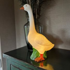 Beleuchtete Deko-Gans weiß ca. 40 cm – Dekofigur mit Licht