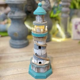 Beleuchteter Leuchtturm natur/türkis