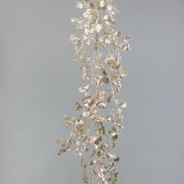 Blattgirlande mit Glitter Platin