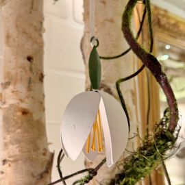 Blumenhänger Teal weiß