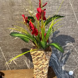 Cannagesteck in Korbvase