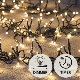 Cluster Lichterkette 192 LED´s warmweiß mit Timer & Dimmer