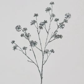 Cornuszweig Metallic mit Glitter, dark green