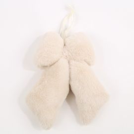 Dekoschleife Plüsch beige