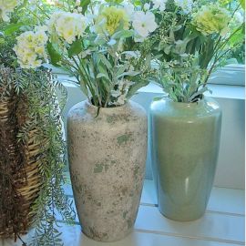 Dekovase Flowers grün vintage