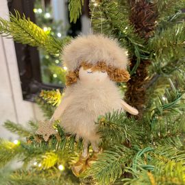 Engelhänger Lanky beige/gold mit Stern  