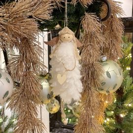 Engelhänger Lanky weiß im Federboakleid