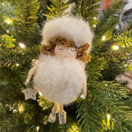 Engelhänger Lanky weiß/silber mit Stern 