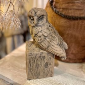 Eulenfigur auf Sockel Majestic Vintage braun