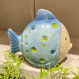 Fisch LaMer blau gepunktet 