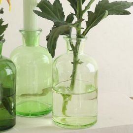 Flaschenvase hellgrün/klar