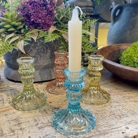 Glaskerzenhalter blau