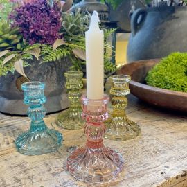 Glaskerzenhalter rosa