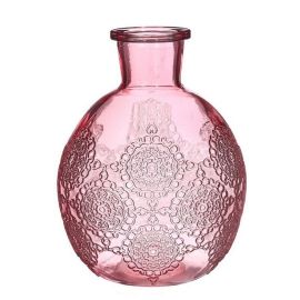 Glasvase / Kerzenhalter bauchig soft pink