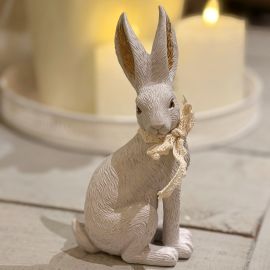 Hase hellgrau mit Schleife