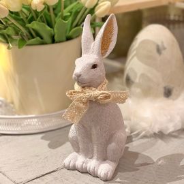 Hase hellgrau mit Schleife