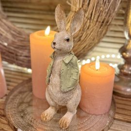 Hase mit Jacke grün