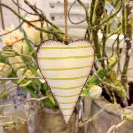 Herzhänger Teal weiß/grün gestreift