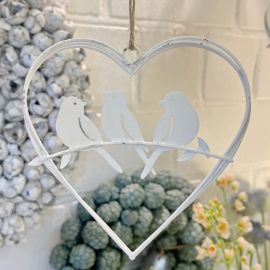 Herzhänger Vogel ClairBlanc weiß