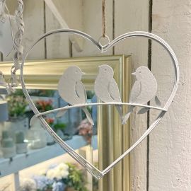 Herzhänger Vogel ClairBlanc weiß