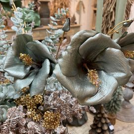 Hibiskuszweig Ardesio, blau/ grün metallic