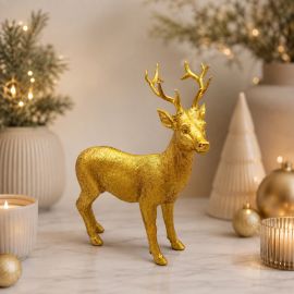 Hirsch gold glänzend (zur Seite schauend)