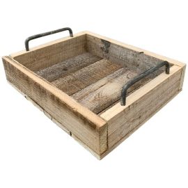 Holztablett Bloom natur/weiß 