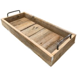 Holztablett Bloom natur/weiß 