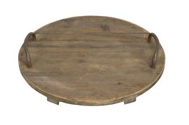 Holztablett braun rund