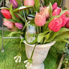 Kantenhocker Frosch mit Regenschirm