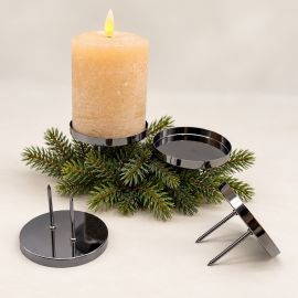 Kerzenstecker schwarz/matt für Stabkerzen