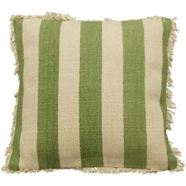 Kissen Dans gestreift mit Füllung grün/beige