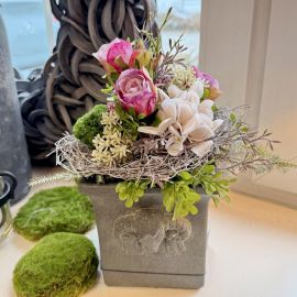 Künstlicher Blumenstrauß rosa/cream