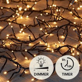 LED Cluster-Lichterkette 960 LED´s classic warm mit Timer + Dimmer
