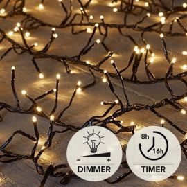 LED Cluster-Lichterkette 960 LED´s warmweiß mit Timer + Dimmer