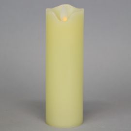 LED-Echtwachskerze creme mit Flackerlicht