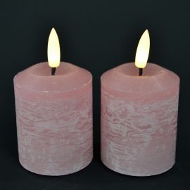 LED-Echtwachskerze malve 2er Set mit Timer