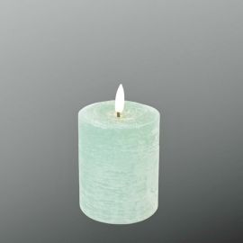 LED-Echtwachskerze mit Timer aqua