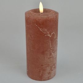 LED-Echtwachskerze mit Timer braun