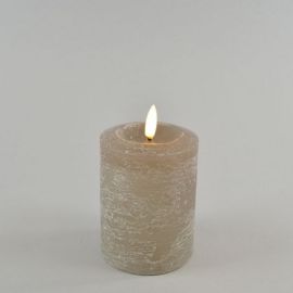 LED-Echtwachskerze mit Timer dunkelgrau